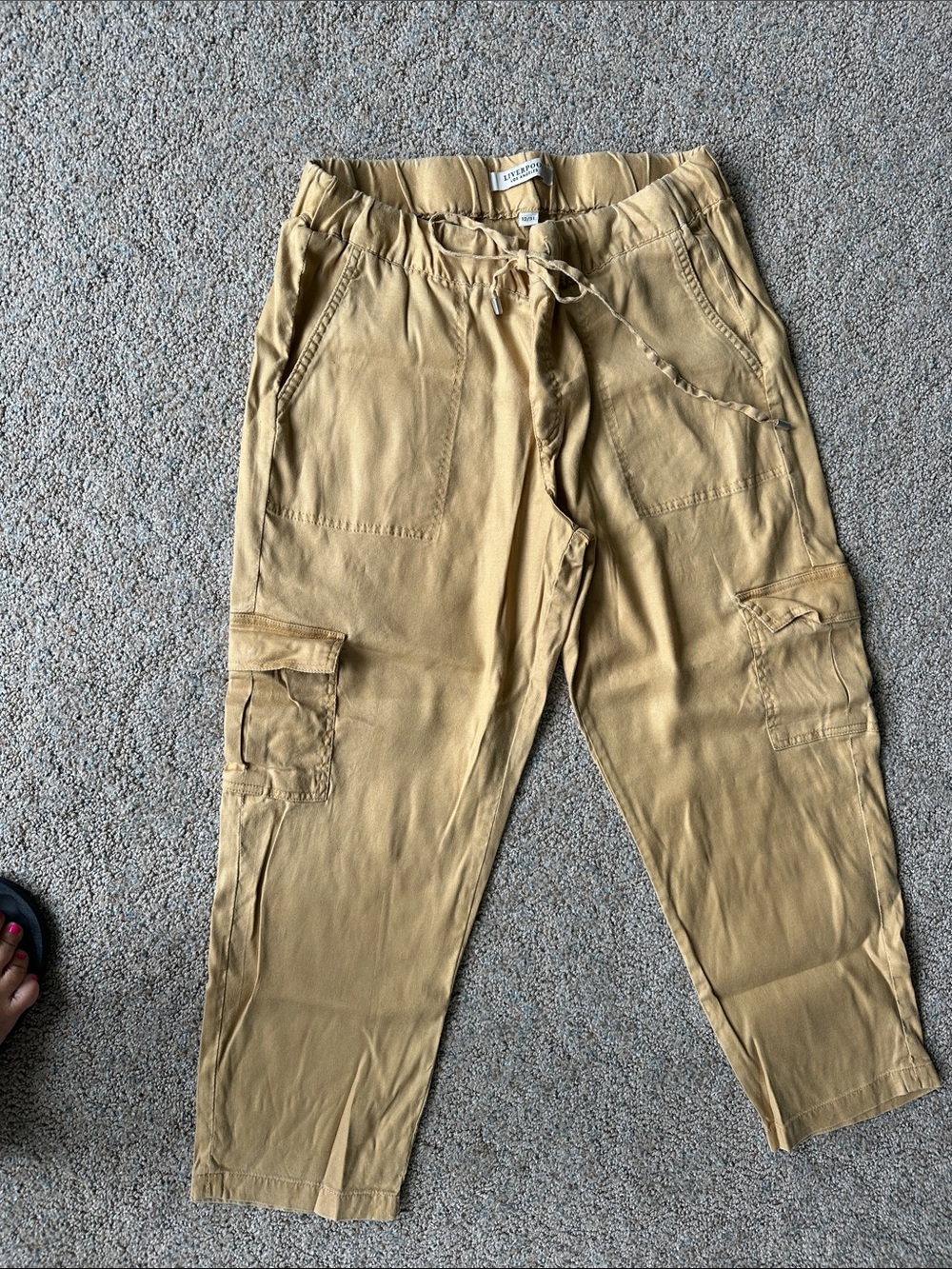 Liverpool Women's Tan Cargo Pants - NEW